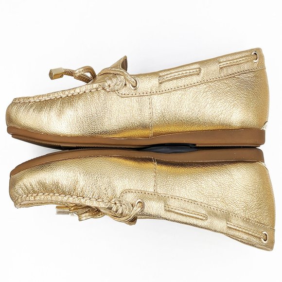 New Michael Kors Metallic Leather Moccasins 8, 8.5 - Picture 2 of 7